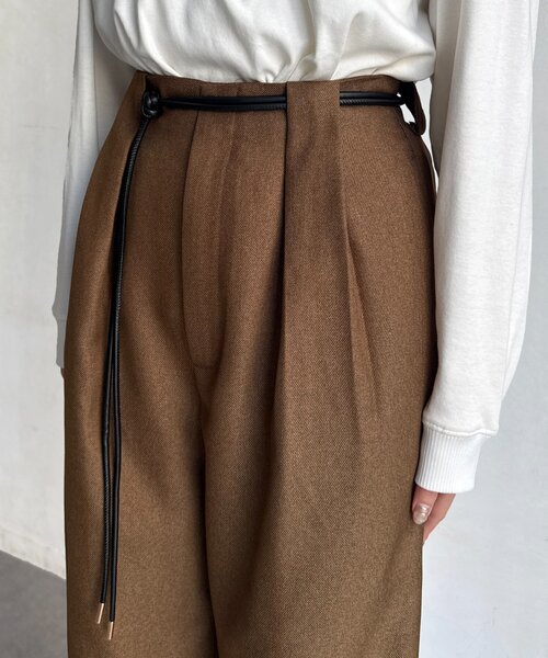 Chez toi（シェトワ）の「合皮ベルト付きパンツ（その他パンツ・レディース・ブラウン/イエロー/ネイビー・FREE）」の12枚目の写真