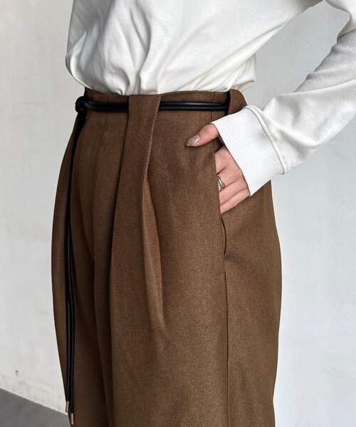 Chez toi（シェトワ）の「合皮ベルト付きパンツ（その他パンツ・レディース・ブラウン/イエロー/ネイビー・FREE）」の15枚目の写真