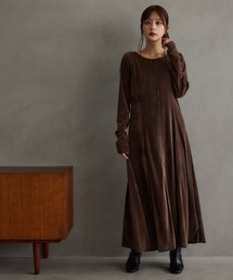 Andemiu | 【沖田愛加さんコラボ/選べる着丈】ベロアキリカエラインワンピース621570(ワンピース)