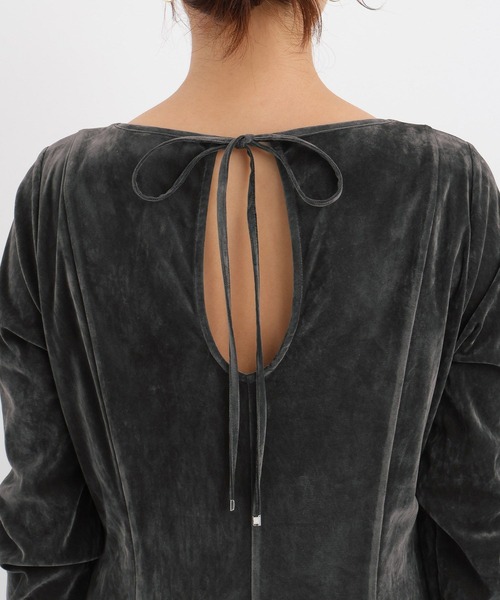 沖田愛加さんコラボ/選べる着丈】ベロアキリカエラインワンピース