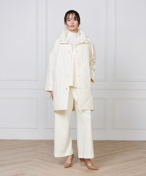LE SOUK(ルスーク)の「LIMONTA EAST 中綿キルティングスタンドコート(ノーカラーコート・レディース・ブラック/ブルーグレー/オフホワイト・フリー)」の5枚目の写真