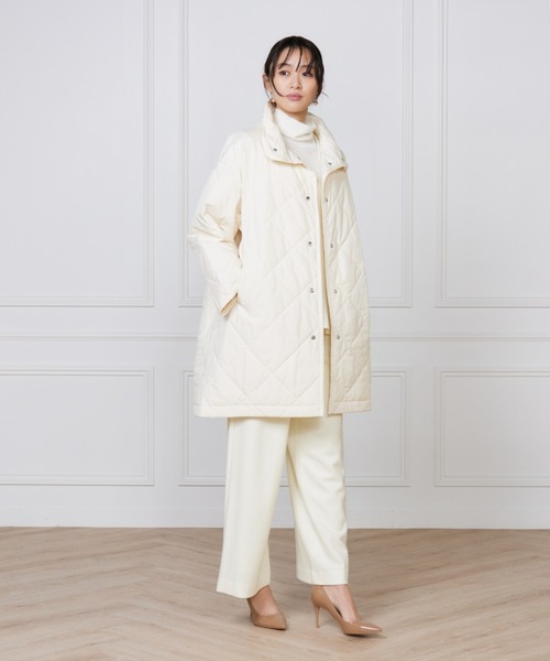 LE SOUK(ルスーク)の「LIMONTA EAST 中綿キルティングスタンドコート(ノーカラーコート・レディース・ブラック/ブルーグレー/オフホワイト・フリー)」の6枚目の写真