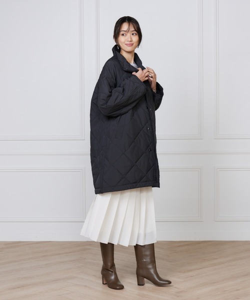 LE SOUK(ルスーク)の「LIMONTA EAST 中綿キルティングスタンドコート(ノーカラーコート・レディース・ブラック/ブルーグレー/オフホワイト・フリー)」の11枚目の写真