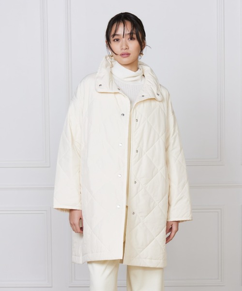 LE SOUK(ルスーク)の「LIMONTA EAST 中綿キルティングスタンドコート(ノーカラーコート・レディース・ブラック/ブルーグレー/オフホワイト・フリー)」の13枚目の写真