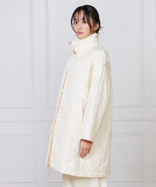 LE SOUK(ルスーク)の「LIMONTA EAST 中綿キルティングスタンドコート(ノーカラーコート・レディース・ブラック/ブルーグレー/オフホワイト・フリー)」の15枚目の写真