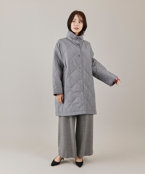 LE SOUK(ルスーク)の「LIMONTA EAST 中綿キルティングスタンドコート(ノーカラーコート・レディース・ブラック/ブルーグレー/オフホワイト・フリー)」の21枚目の写真
