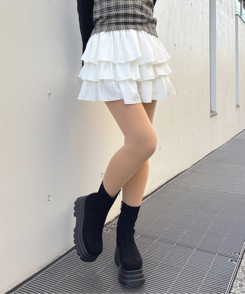 one way（ワンウェイ）の「レースティアードスカート（スカート・レディース・ブラック/オフホワイト/ホワイト・FREE）」の5枚目の写真