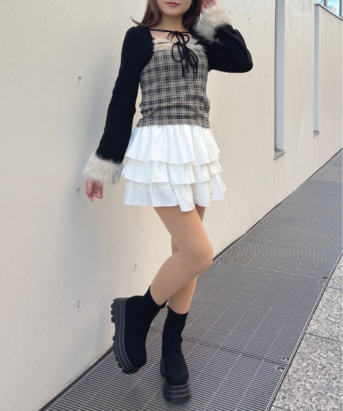 one way（ワンウェイ）の「レースティアードスカート（スカート・レディース・ブラック/オフホワイト/ホワイト・FREE）」の7枚目の写真