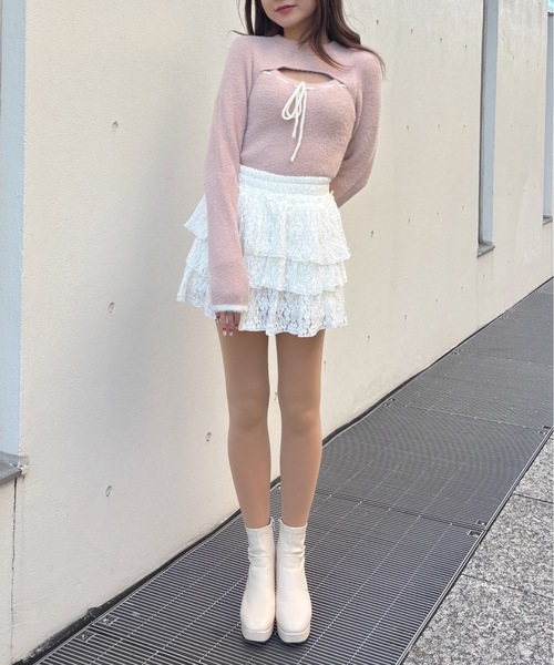 one way（ワンウェイ）の「レースティアードスカート（スカート・レディース・ブラック/オフホワイト/ホワイト・FREE）」の18枚目の写真