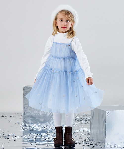 【kate spade】 水色 花柄 刺繍 リボンベルト ノースリーブワンピース セール】カラーリリーチュールワンピースセット（ワンピース）｜kate