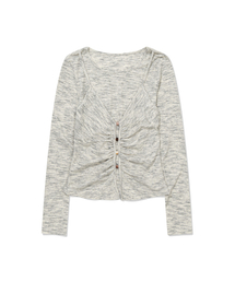 MOAA（モア）の「Split shoulder Long sleeve (Melange gray)（ニット/セーター）」