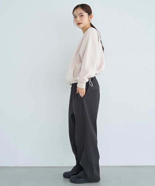 mil(ミル)の「裏ボア リラックスワイドパンツ【585117】(その他パンツ・レディース・チャコールグレー/ダークブラウン/モカ・FREE/S-Short/S-Regular/M-Short/M-Regular)」の5枚目の写真