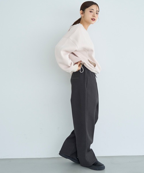 mil(ミル)の「裏ボア リラックスワイドパンツ【585117】(その他パンツ・レディース・チャコールグレー/ダークブラウン/モカ・FREE/S-Short/S-Regular/M-Short/M-Regular)」の7枚目の写真