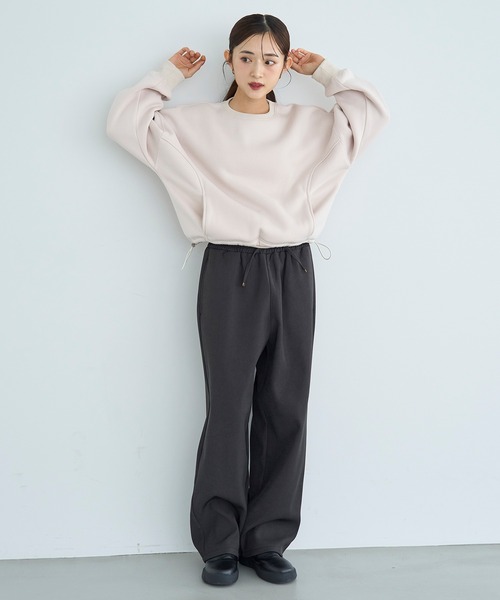 mil(ミル)の「裏ボア リラックスワイドパンツ【585117】(その他パンツ・レディース・チャコールグレー/ダークブラウン/モカ・FREE/S-Short/S-Regular/M-Short/M-Regular)」の4枚目の写真