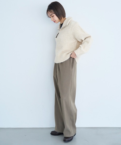 裏ボア リラックスワイドパンツ【585117】（その他パンツ）｜mil（ミル