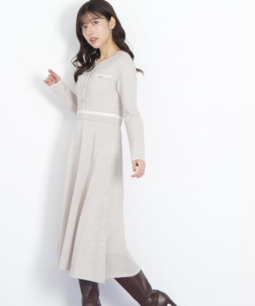 JILL by JILL STUART（ジルバイジルスチュアート）の「◇ラメツイード配色ニットワンピース（ワンピース・レディース・ネイビー/ピンク/ブルー・FREE）」の5枚目の写真