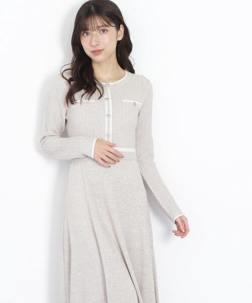 JILL by JILL STUART（ジルバイジルスチュアート）の「◇ラメツイード配色ニットワンピース（ワンピース・レディース・ネイビー/ピンク/ブルー・FREE）」の6枚目の写真