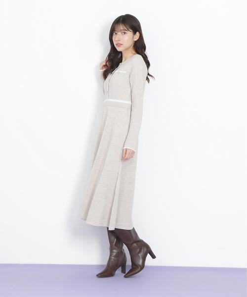JILL by JILL STUART（ジルバイジルスチュアート）の「◇ラメツイード配色ニットワンピース（ワンピース・レディース・ネイビー/ピンク/ブルー・FREE）」の10枚目の写真