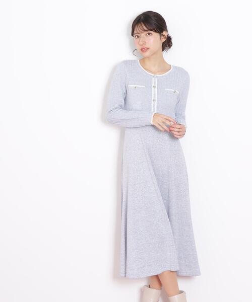 JILL by JILL STUART（ジルバイジルスチュアート）の「◇ラメツイード配色ニットワンピース（ワンピース・レディース・ネイビー/ピンク/ブルー・FREE）」の20枚目の写真