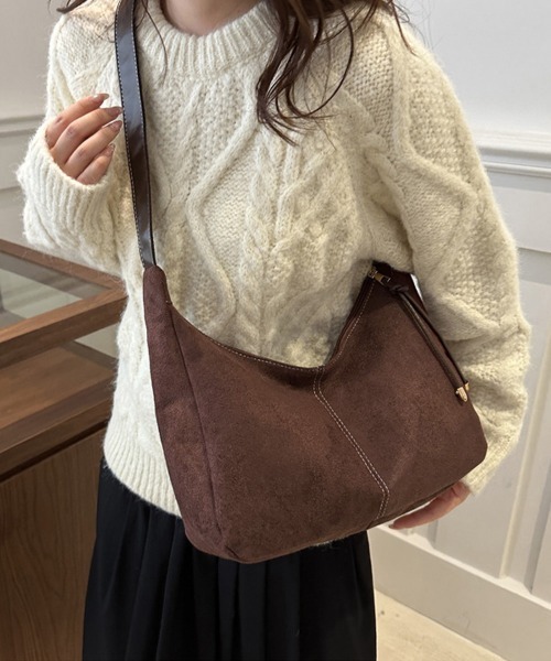 Miniministore(ミニミニストア)の「ショルダーバッグ レディース スエード調(ショルダーバッグ・レディース・ブラック/ブラウン/キャメル・FREE)」の16枚目の写真