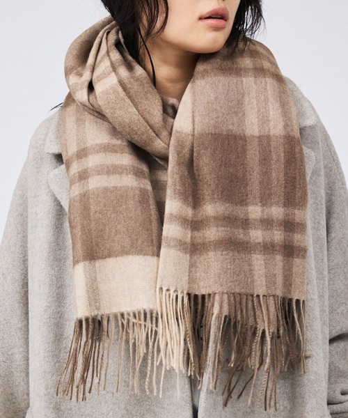 Rouge vif（ルージュヴィフ）の「カシミヤ大判ストール / マフラー（マフラー・レディース・グリーン/ブラウン/パープル・フリー）」の2枚目の写真