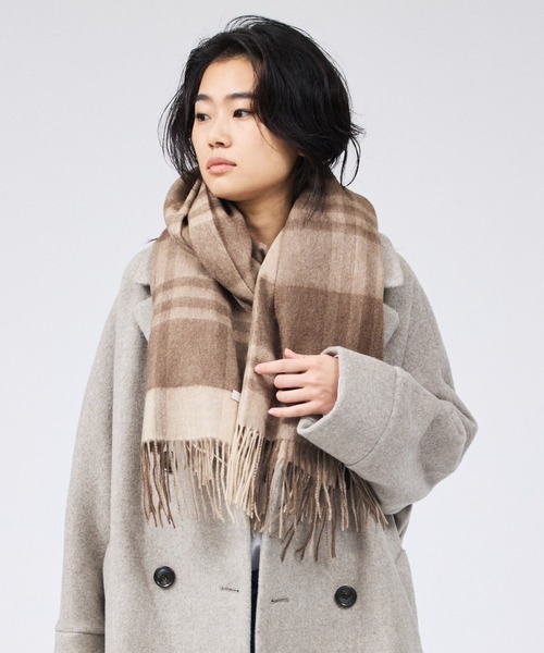 Rouge vif（ルージュヴィフ）の「カシミヤ大判ストール / マフラー（マフラー・レディース・グリーン/ブラウン/パープル・フリー）」の5枚目の写真