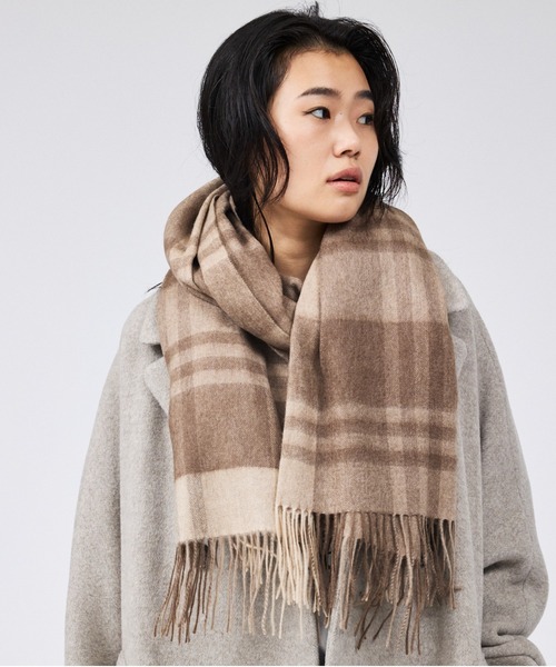 Rouge vif（ルージュヴィフ）の「カシミヤ大判ストール / マフラー（マフラー・レディース・グリーン/ブラウン/パープル・フリー）」の6枚目の写真