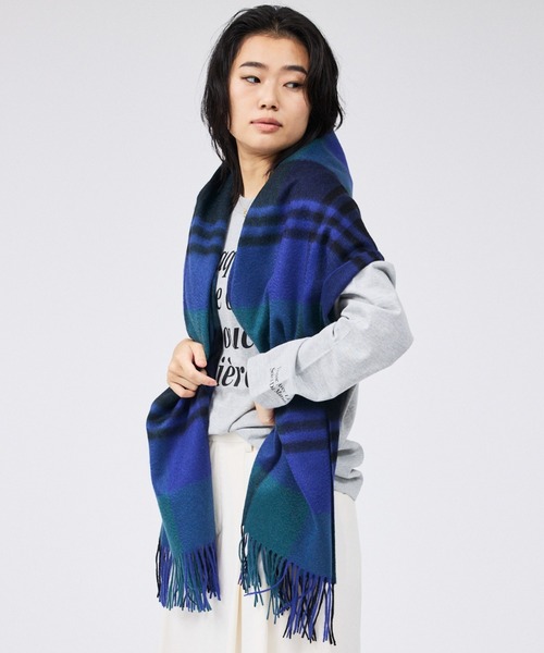 Rouge vif（ルージュヴィフ）の「カシミヤ大判ストール / マフラー（マフラー・レディース・グリーン/ブラウン/パープル・フリー）」の12枚目の写真
