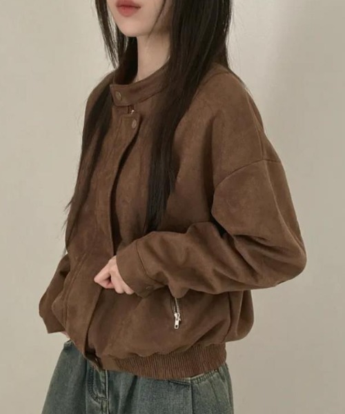 semplice(センプリチェ)の「ショートコート【韓国ファッション】(その他アウター・レディース・ブラウン/ブラック・F)」の9枚目の写真