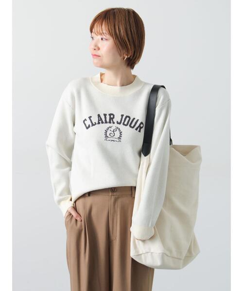 Lugnoncure（ルノンキュール）の「エンブレムロゴニット（ニット/セーター・レディース・グリーン/ネイビー/モカ/オフホワイト・F）」の2枚目の写真