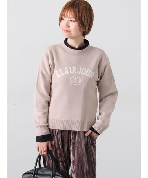 Lugnoncure（ルノンキュール）の「エンブレムロゴニット（ニット/セーター・レディース・グリーン/ネイビー/モカ/オフホワイト・F）」の3枚目の写真