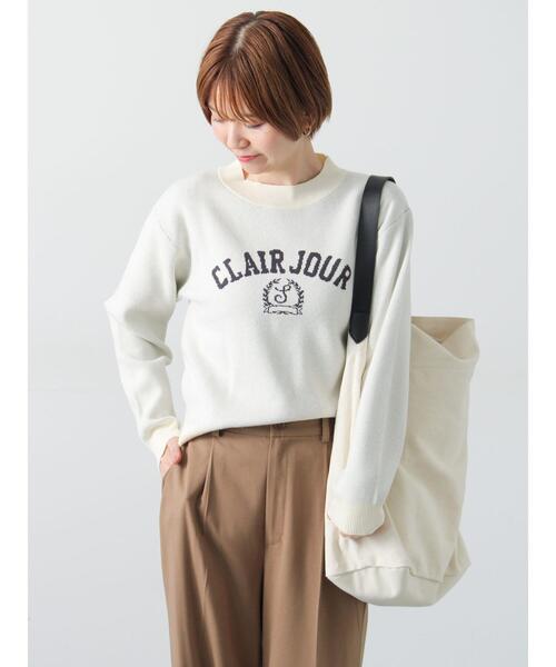 Lugnoncure（ルノンキュール）の「エンブレムロゴニット（ニット/セーター・レディース・グリーン/ネイビー/モカ/オフホワイト・F）」の10枚目の写真