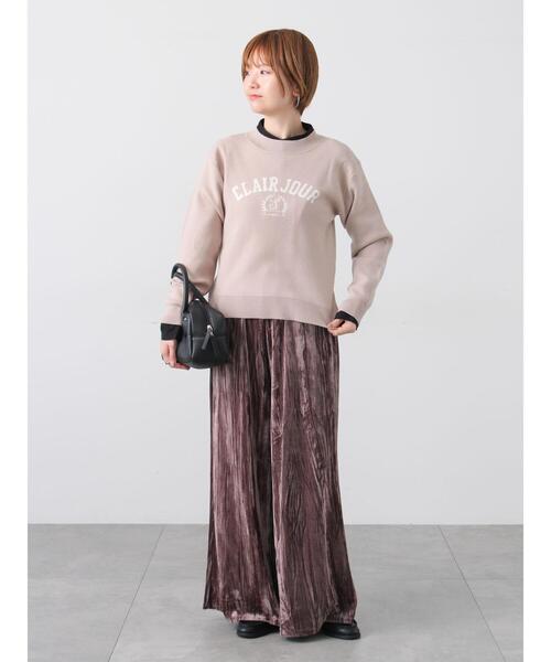 Lugnoncure（ルノンキュール）の「エンブレムロゴニット（ニット/セーター・レディース・グリーン/ネイビー/モカ/オフホワイト・F）」の14枚目の写真