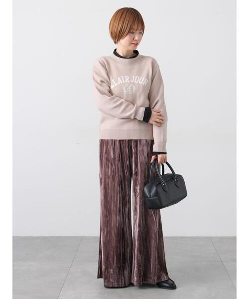 Lugnoncure（ルノンキュール）の「エンブレムロゴニット（ニット/セーター・レディース・グリーン/ネイビー/モカ/オフホワイト・F）」の15枚目の写真