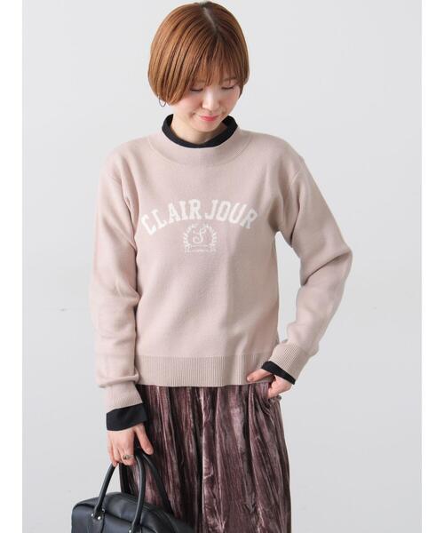 Lugnoncure（ルノンキュール）の「エンブレムロゴニット（ニット/セーター・レディース・グリーン/ネイビー/モカ/オフホワイト・F）」の16枚目の写真