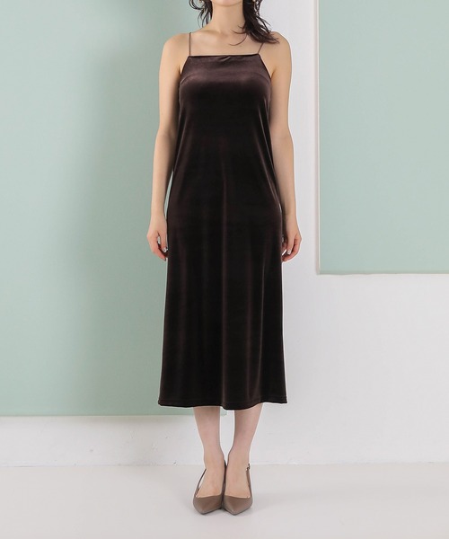 Kana（カナ）の「【kaene 別注カラー】フロッキーベロアチュールレース ２way Iラインワンピース ドレス パーティー 結婚式 お呼ばれ オケージョン（ドレス・レディース・ダークブラウン/カーキ/チャコールグレー・S）」の8枚目の写真