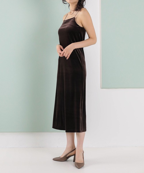 Kana（カナ）の「【kaene 別注カラー】フロッキーベロアチュールレース ２way Iラインワンピース ドレス パーティー 結婚式 お呼ばれ オケージョン（ドレス・レディース・ダークブラウン/カーキ/チャコールグレー・S）」の6枚目の写真