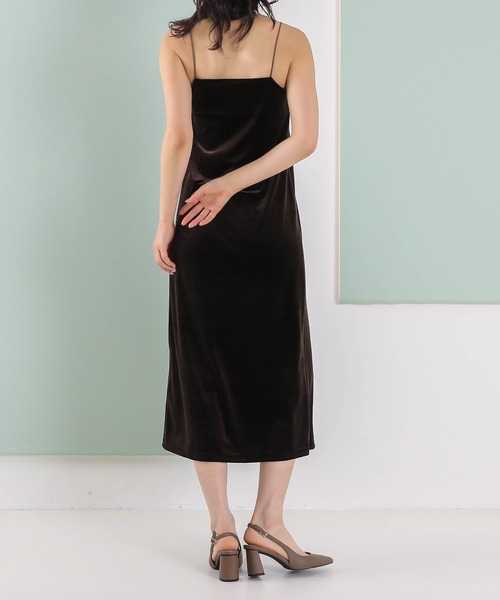 Kana（カナ）の「【kaene 別注カラー】フロッキーベロアチュールレース ２way Iラインワンピース ドレス パーティー 結婚式 お呼ばれ オケージョン（ドレス・レディース・ダークブラウン/カーキ/チャコールグレー・S）」の5枚目の写真