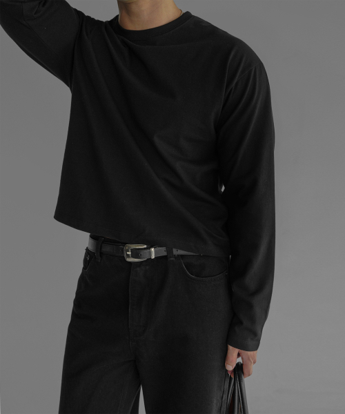 BOWLOW PRODUCT（バウロープロダクト）の「クロップレイヤード長袖Tシャツ[ブラック]（Tシャツ/カットソー・メンズ・その他・LARGE/X-LARGE/MEDIUM）」の3枚目の写真