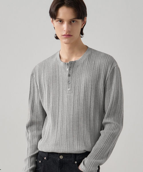 DRAW FIT（ドローフィット）の「リブヘンリーネックTシャツ[ブラック]（Tシャツ/カットソー・メンズ・その他・MEDIUM/LARGE/X-LARGE）」の6枚目の写真