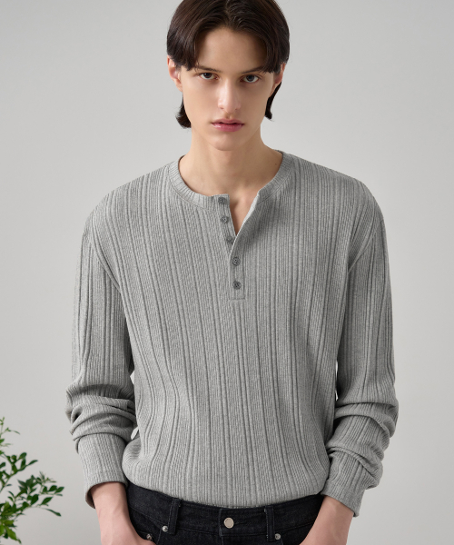 DRAW FIT（ドローフィット）の「リブヘンリーネックTシャツ[ブラック]（Tシャツ/カットソー・メンズ・その他・MEDIUM/LARGE/X-LARGE）」の7枚目の写真