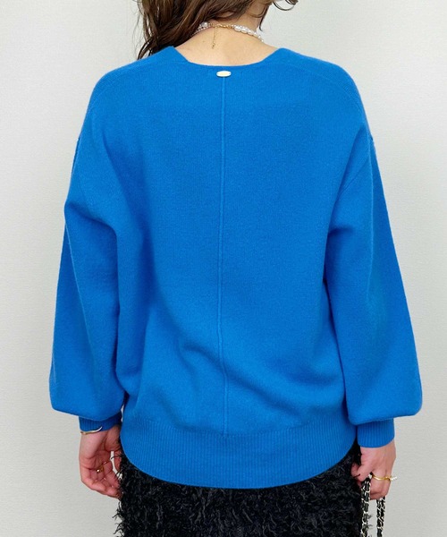 PICCIN(ピッチン)の「ソフトウール100%ディープVネックニット(ニット/セーター・レディース・グレー/ブルー/アイボリー・M)」の17枚目の写真