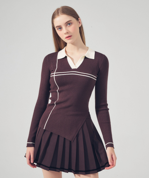 LORDLOAR(ロードロアル)の「サイドスリットリブカラーニット ブラウン(ニット/セーター・レディース・その他・SMALL/MEDIUM/LARGE)」の2枚目の写真