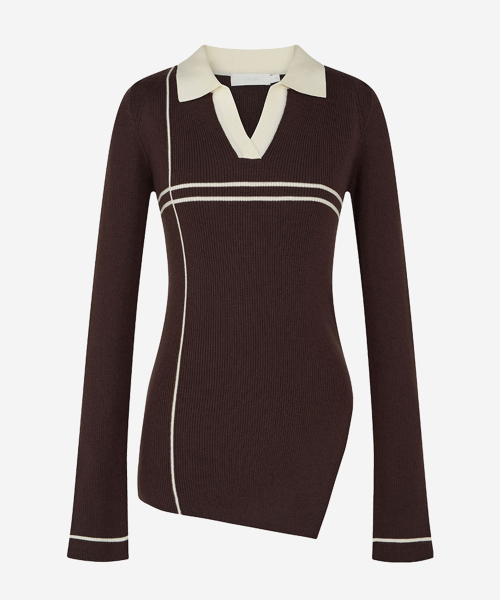 LORDLOAR(ロードロアル)の「サイドスリットリブカラーニット ブラウン(ニット/セーター・レディース・その他・SMALL/MEDIUM/LARGE)」の4枚目の写真