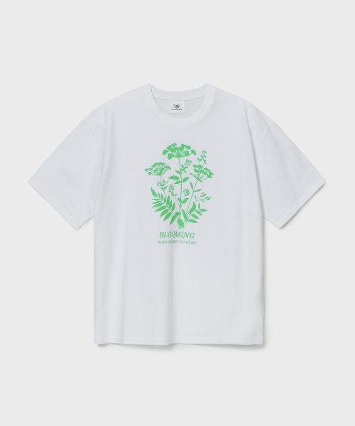 SLOW RECORD HOUSE(スローレコードハウス)の「ブルーミングフラワー 半袖Tシャツ_グリーン(Tシャツ/カットソー・レディース・その他・MEDIUM/SMALL)」の1枚目の写真