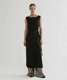 Wrap Tie Sleeveless Maxi Dress Black