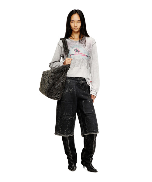 DIESEL（ディーゼル）の「ウィメンズ 長袖Tシャツ T-NORMY-LS（Tシャツ/カットソー・レディース・グレー・XX-SMALL/MEDIUM/SMALL/LARGE/X-SMALL）」の2枚目の写真