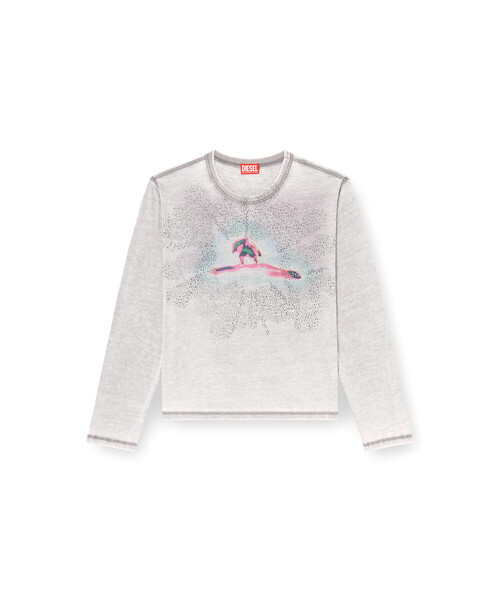 DIESEL（ディーゼル）の「ウィメンズ 長袖Tシャツ T-NORMY-LS（Tシャツ/カットソー・レディース・グレー・XX-SMALL/MEDIUM/SMALL/LARGE/X-SMALL）」の5枚目の写真