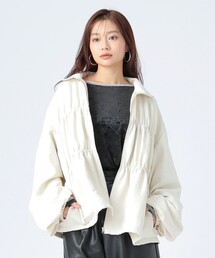 BEAMS HEART | ドロスト ギャザー ジップ ブルゾン(ブルゾン)