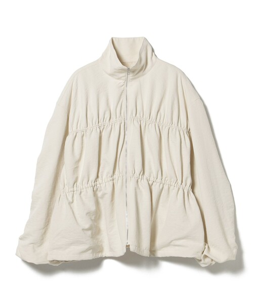 BEAMS HEART（ビームスハート）の「ドロスト ギャザー ジップ ブルゾン（ブルゾン・レディース・チャコールグレー/ホワイト系その他5・FREE）」の13枚目の写真